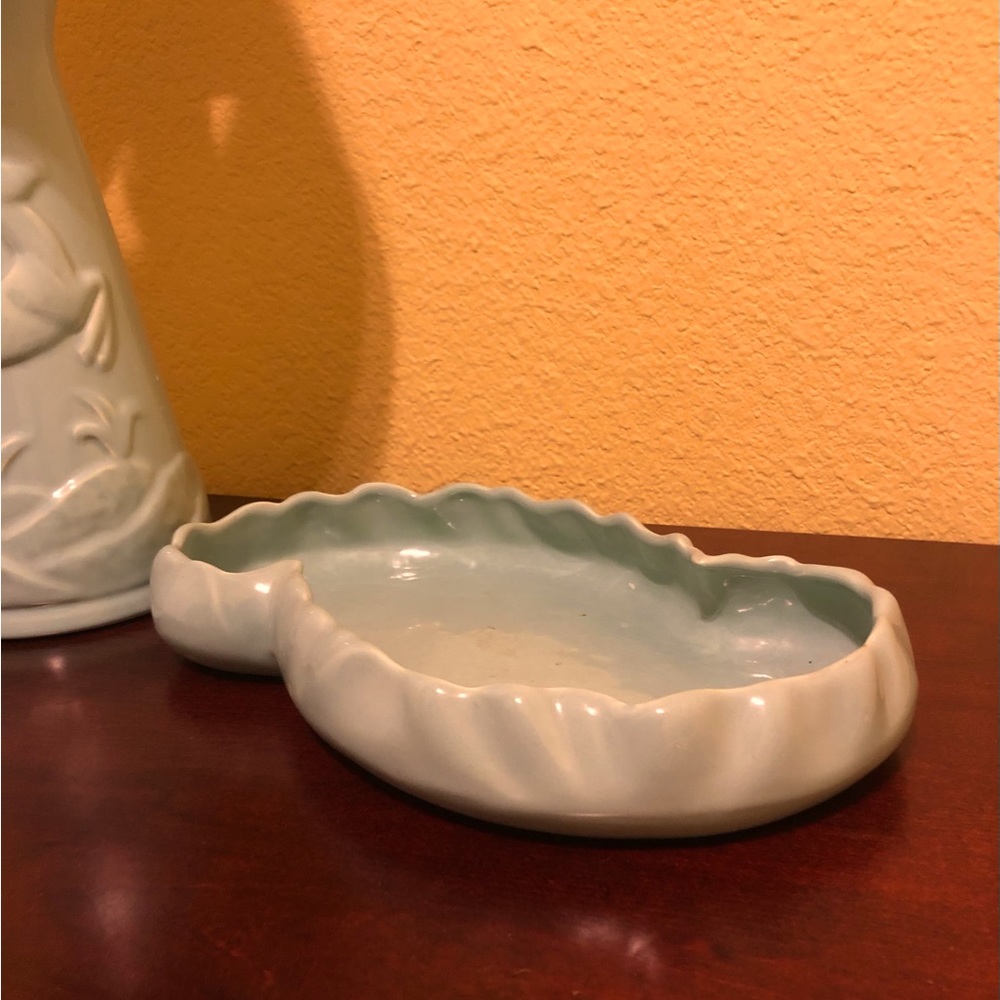 Vintage 1930’S Haeger Cloud Dish Sea-foam Green